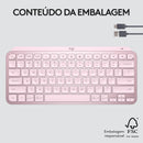 Teclado sem fio Logitech MX Keys Mini com Iluminação Inteligente, Conexão USB ou Bluetooth Easy-Switch para até 3 dispositivos e Bateria Recarregável - Grafite