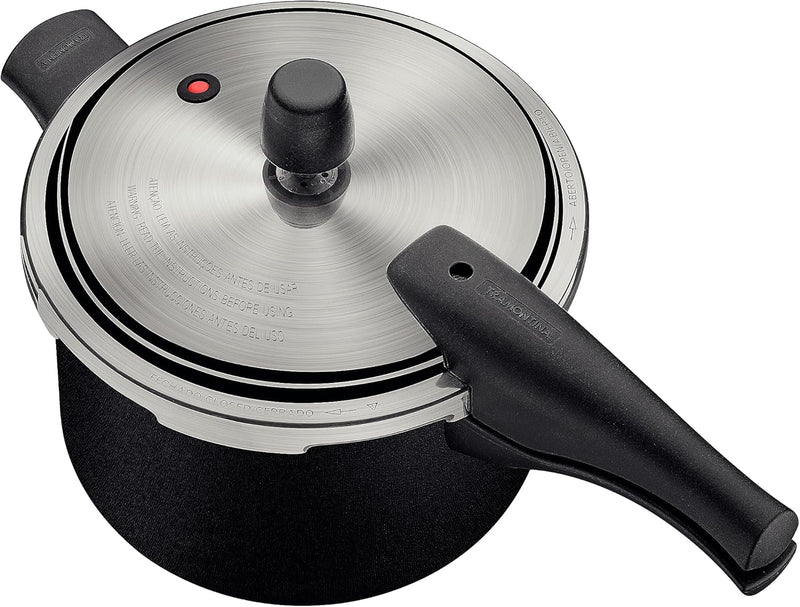 Panela de Pressão Tramontina Vancouver Effect em Alumínio com Revestimento Interno e Externo em Antiaderente Starflon Max Preto 20 cm 4,5 L