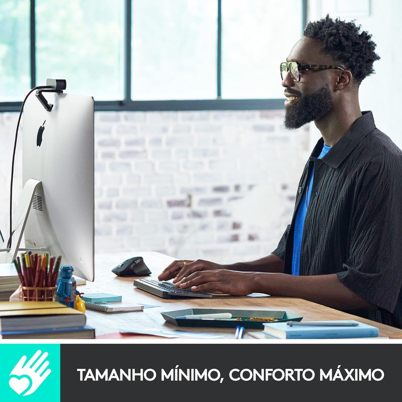 Teclado sem fio Logitech MX Keys Mini com Iluminação Inteligente, Conexão USB ou Bluetooth Easy-Switch para até 3 dispositivos e Bateria Recarregável - Grafite