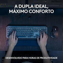 Combo Teclado e Mouse Sem Fio MX Keys S com Apoio para as Mãos, Conexão Bluetooth ou Receptor Logi Bolt, Iluminação Inteligente, Rolagem Rápida, Compatível com Windows, macOS, ChromeOS, Linux- Grafite