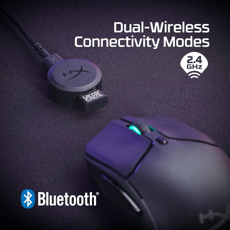 Mouse sem Fio Gamer HyperX Pulsefire Haste 2 – Ultraleve, 61 g, Wireless e Bluetooth 2,4GHz, até 26000 DPI, Sensor HyperX 26K, 100 Horas de Duração de Bateria, Preto (6N0B0AA)